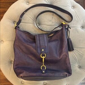 Coach Legacy Duffle Leather Purple Shoulder Crossbody Handbag 23420 Tassels
